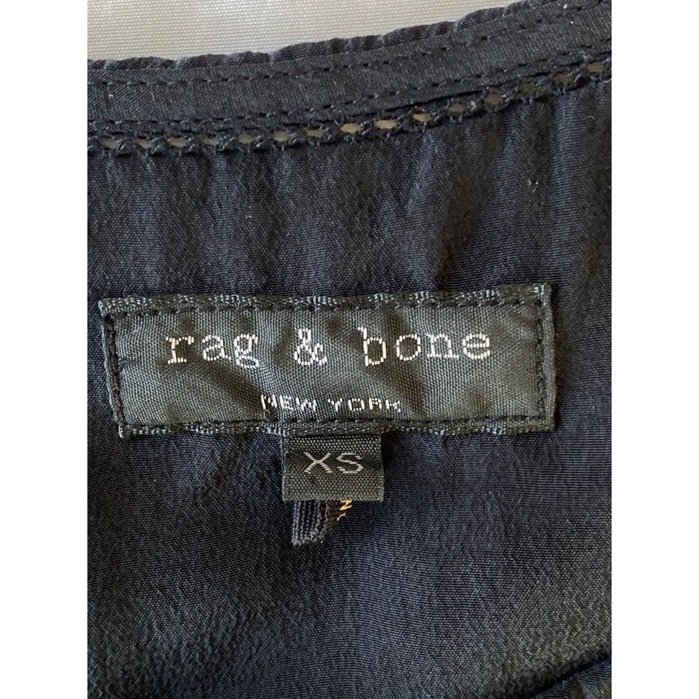 rag & bone Black Silk Eyelet Camisole Blouse Sleeveless Top Side Buttons XS/S - Picture 9 of 13